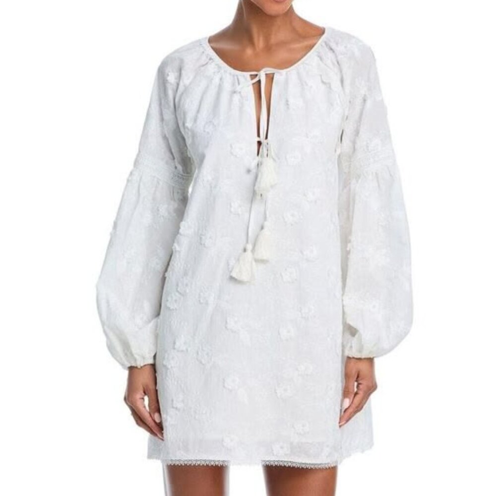 Bell by Alicia Bell Mimi Cotton Tunic Embroidered Mini Dress XL White NWT
